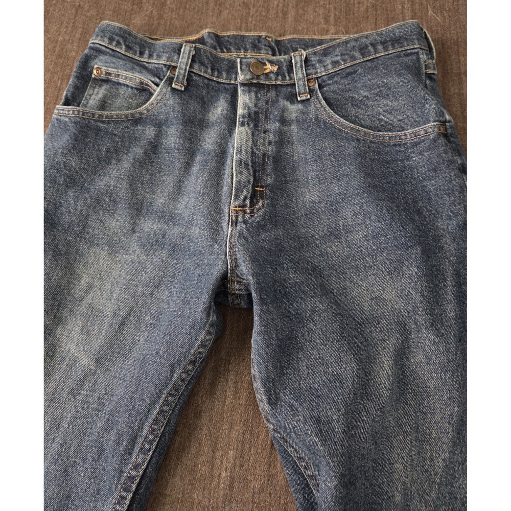 Wrangler Straight Leg Jeans Mens 31x30 Blue Premium Quality Stretch 1096FXV